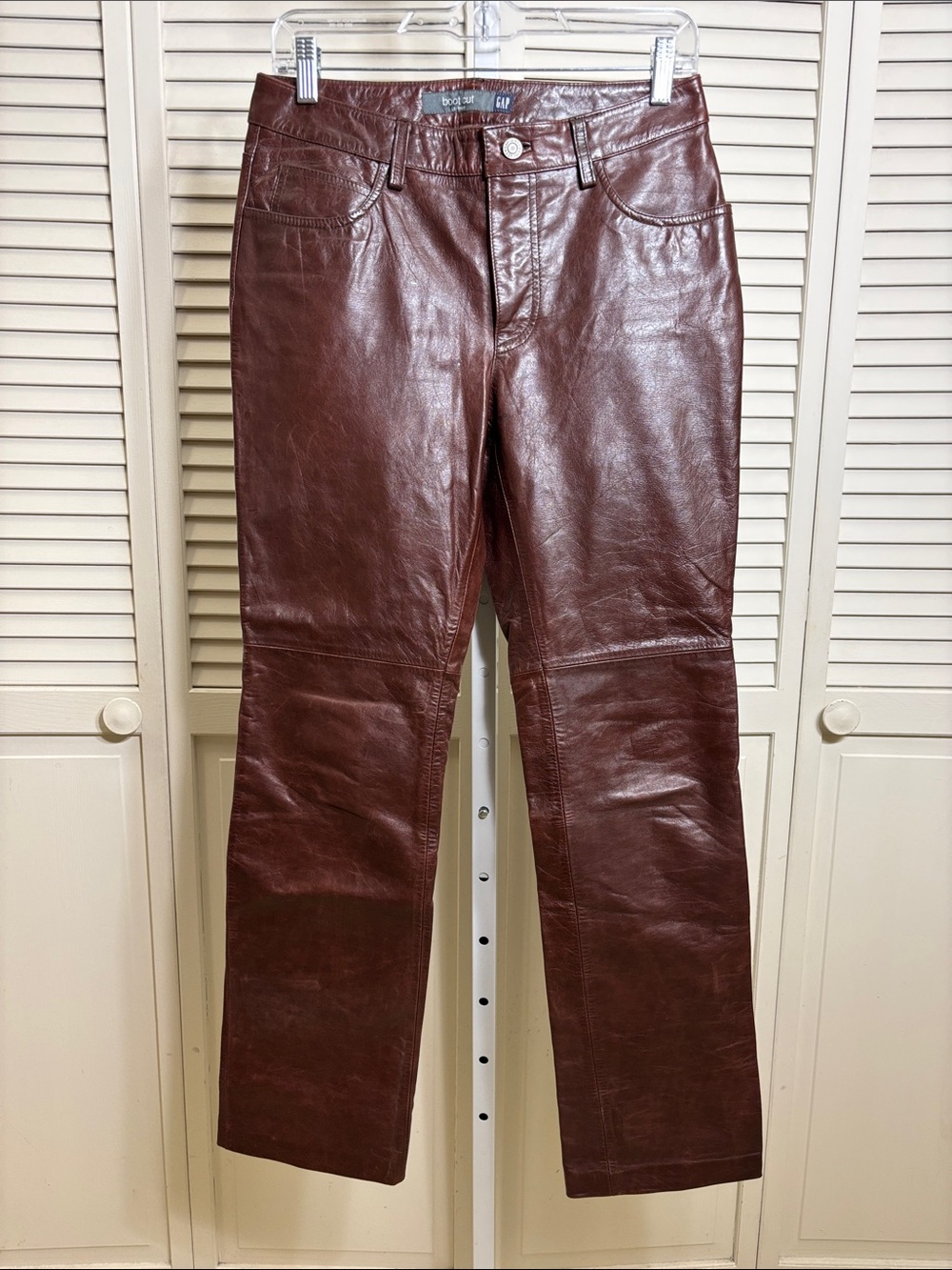 Vintage Women's GAP Dark Brown Leather Pants Size 6